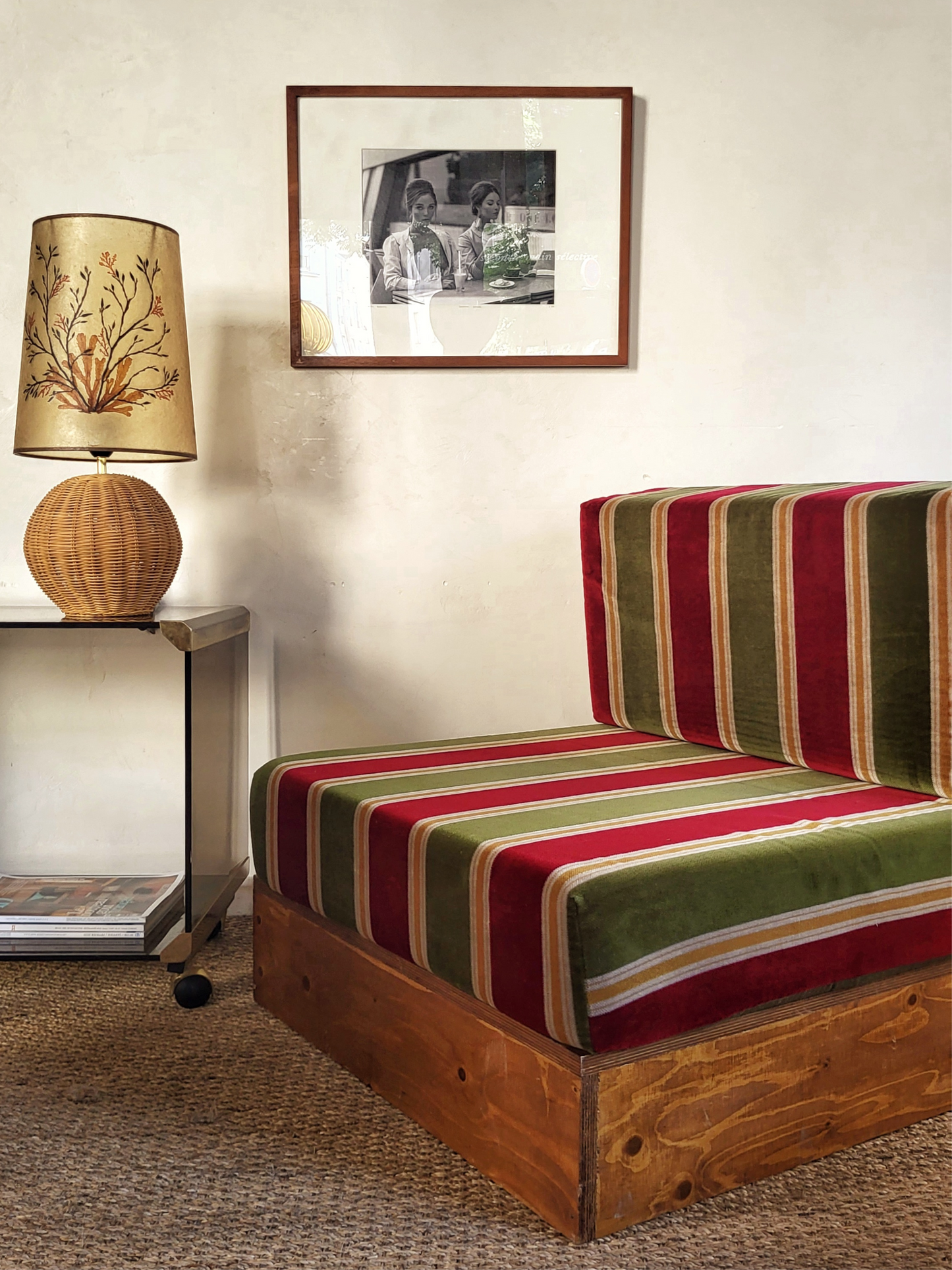 Fauteuil vintage à rayures