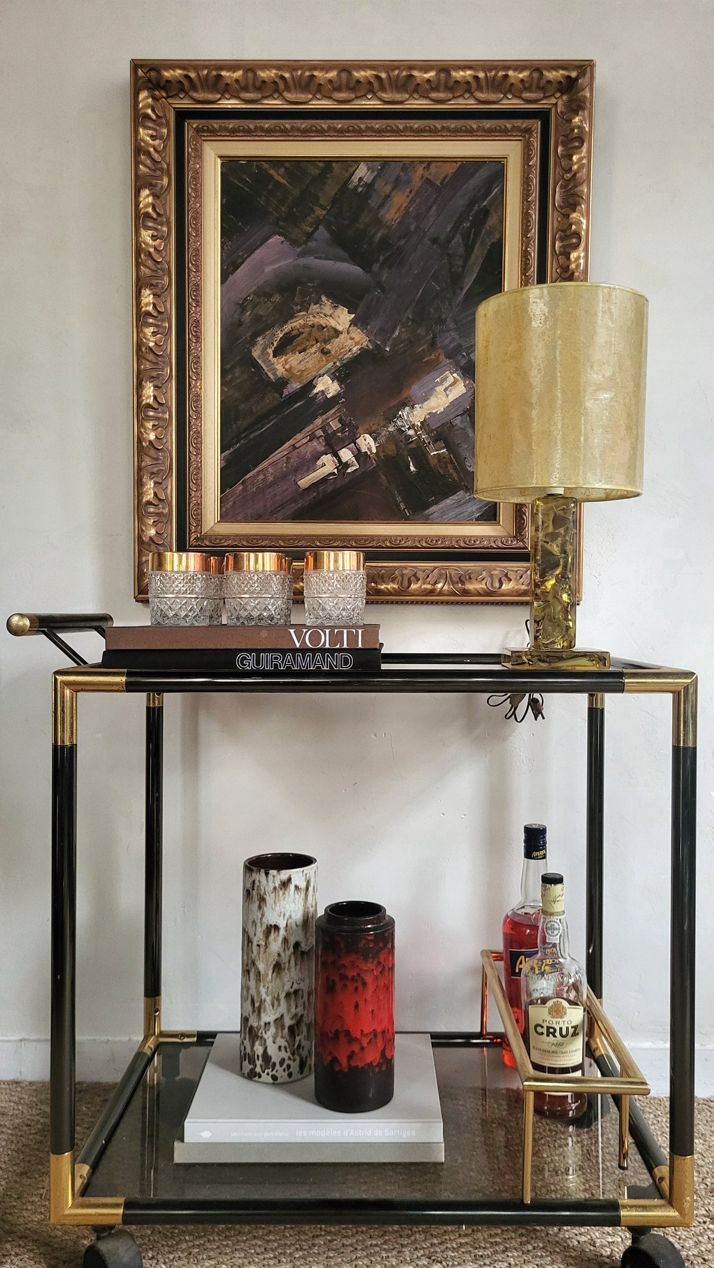 Lampe vintage en résine