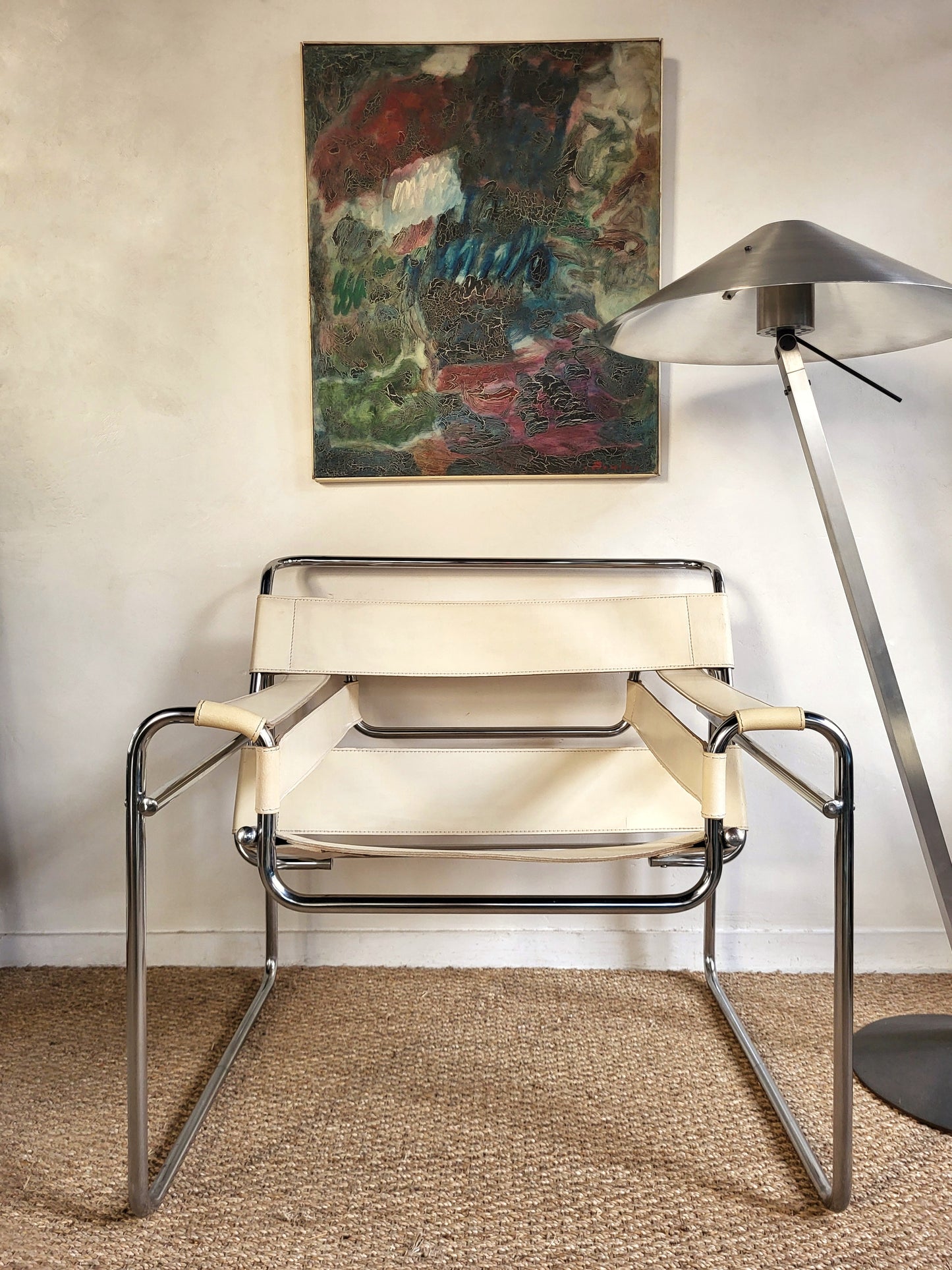 Fauteuil façon Wassily en cuir