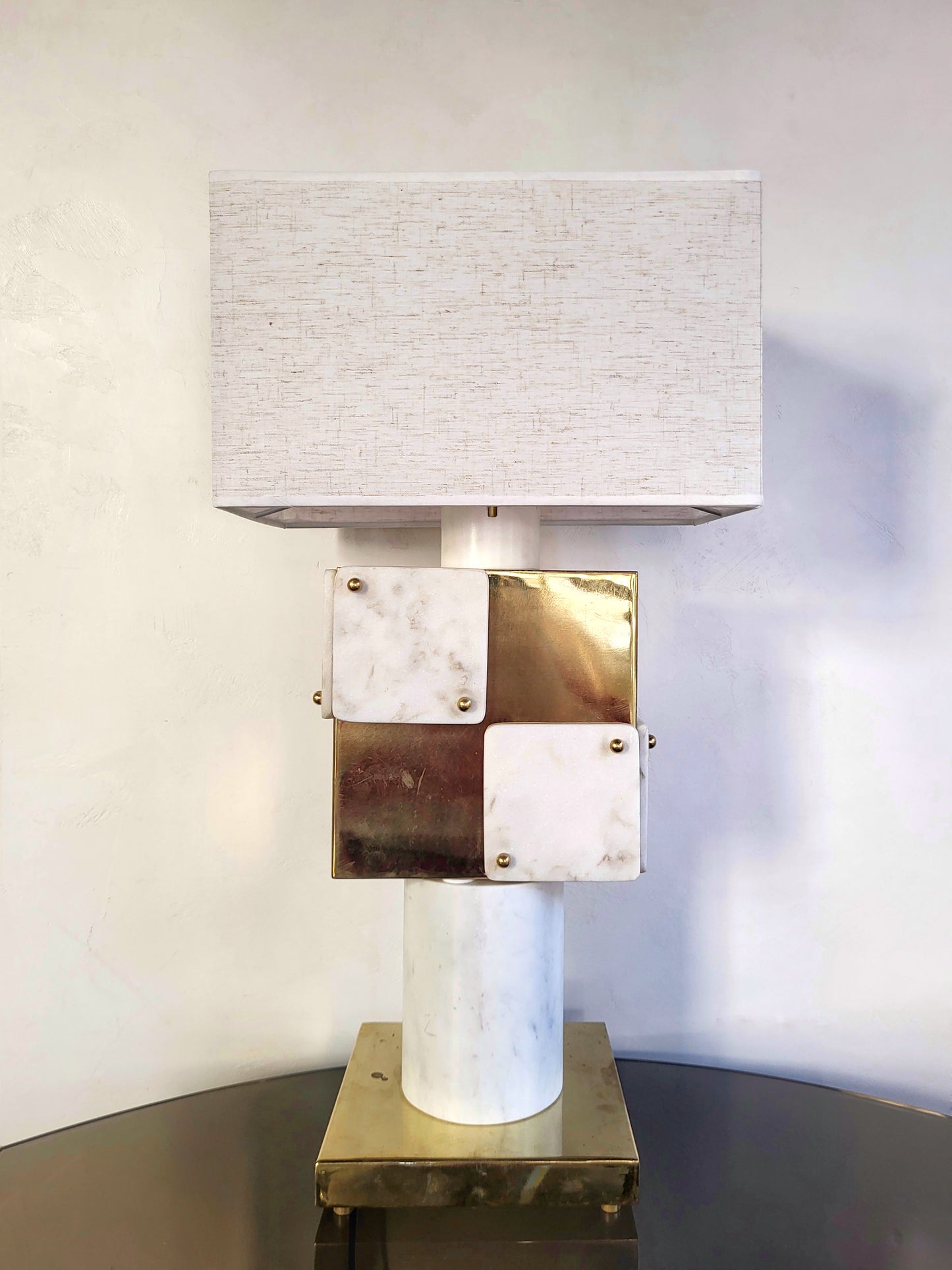 Lampes Italiennes en marbre et laiton