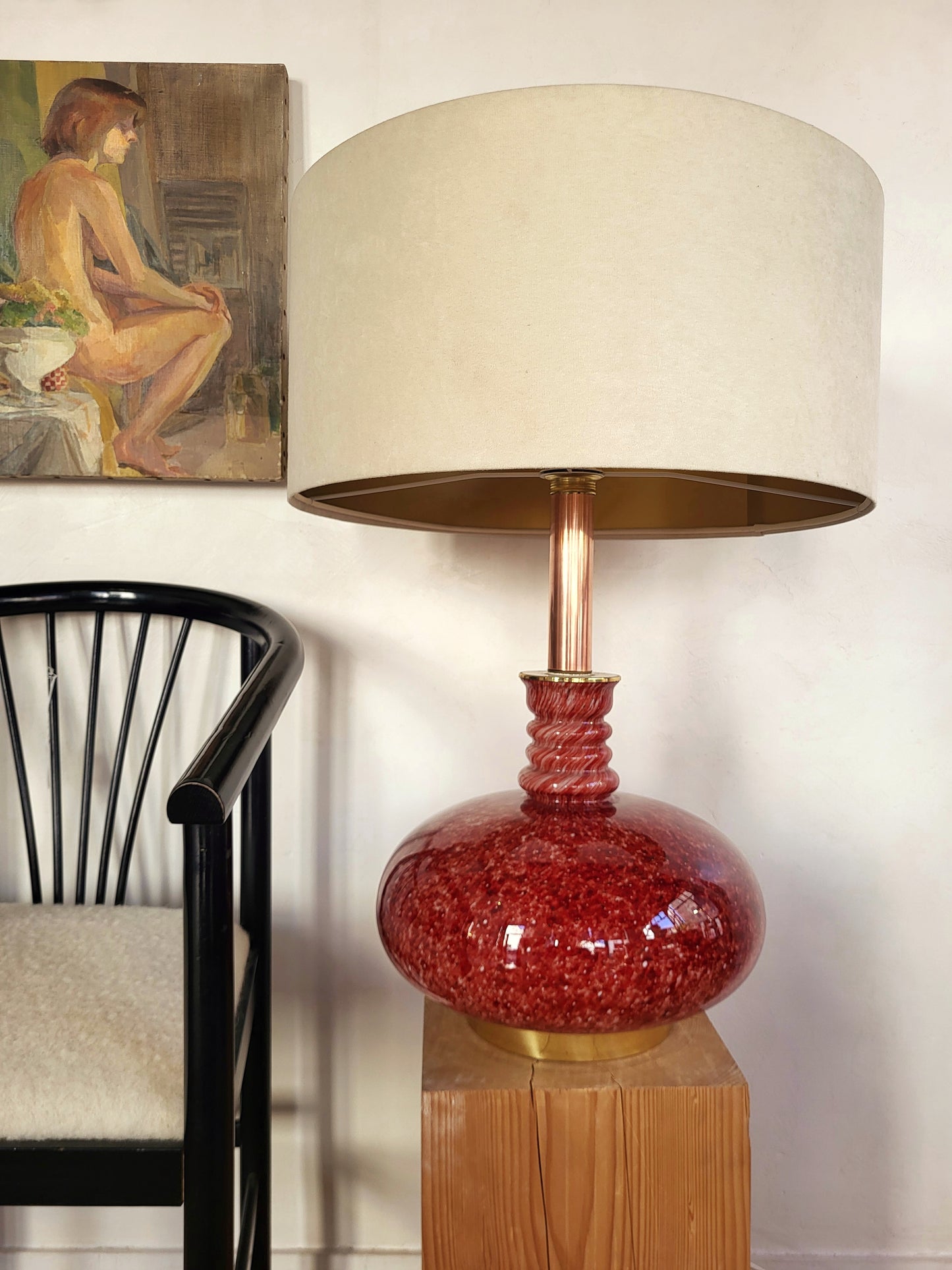 Grande lampe en verre soufflé