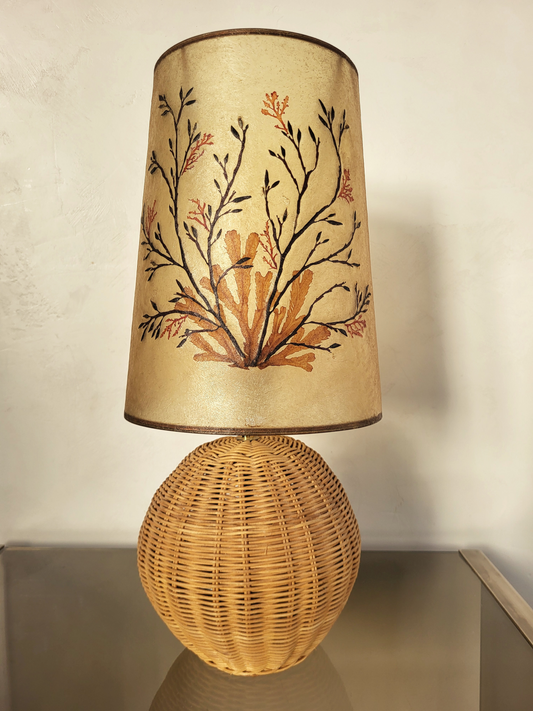 Lampe en osier vintage