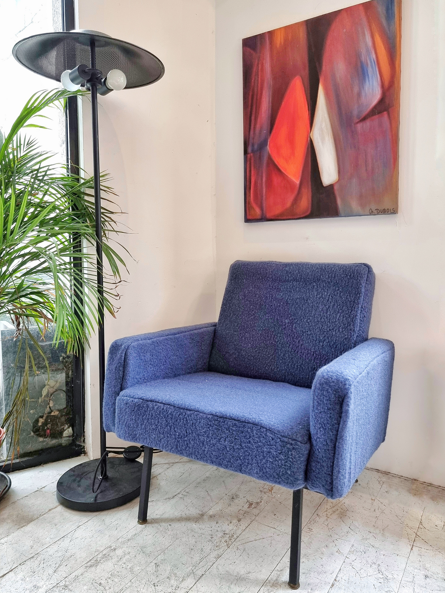 Fauteuil vintage bleu