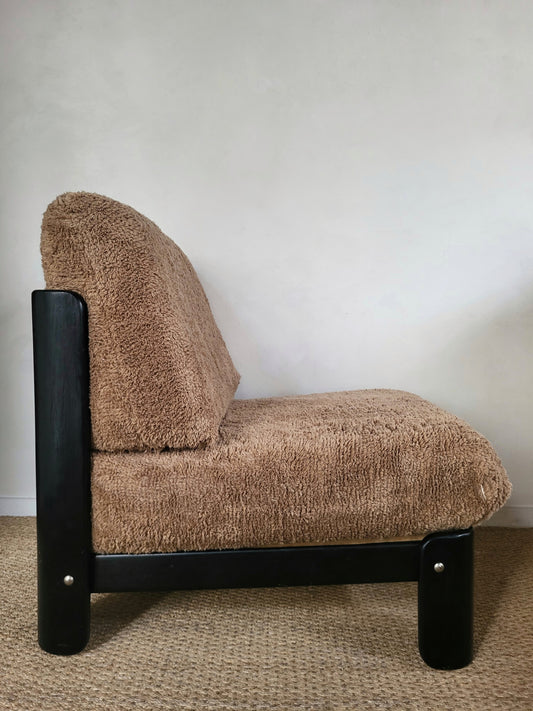 Fauteuil vintage en bois laqué