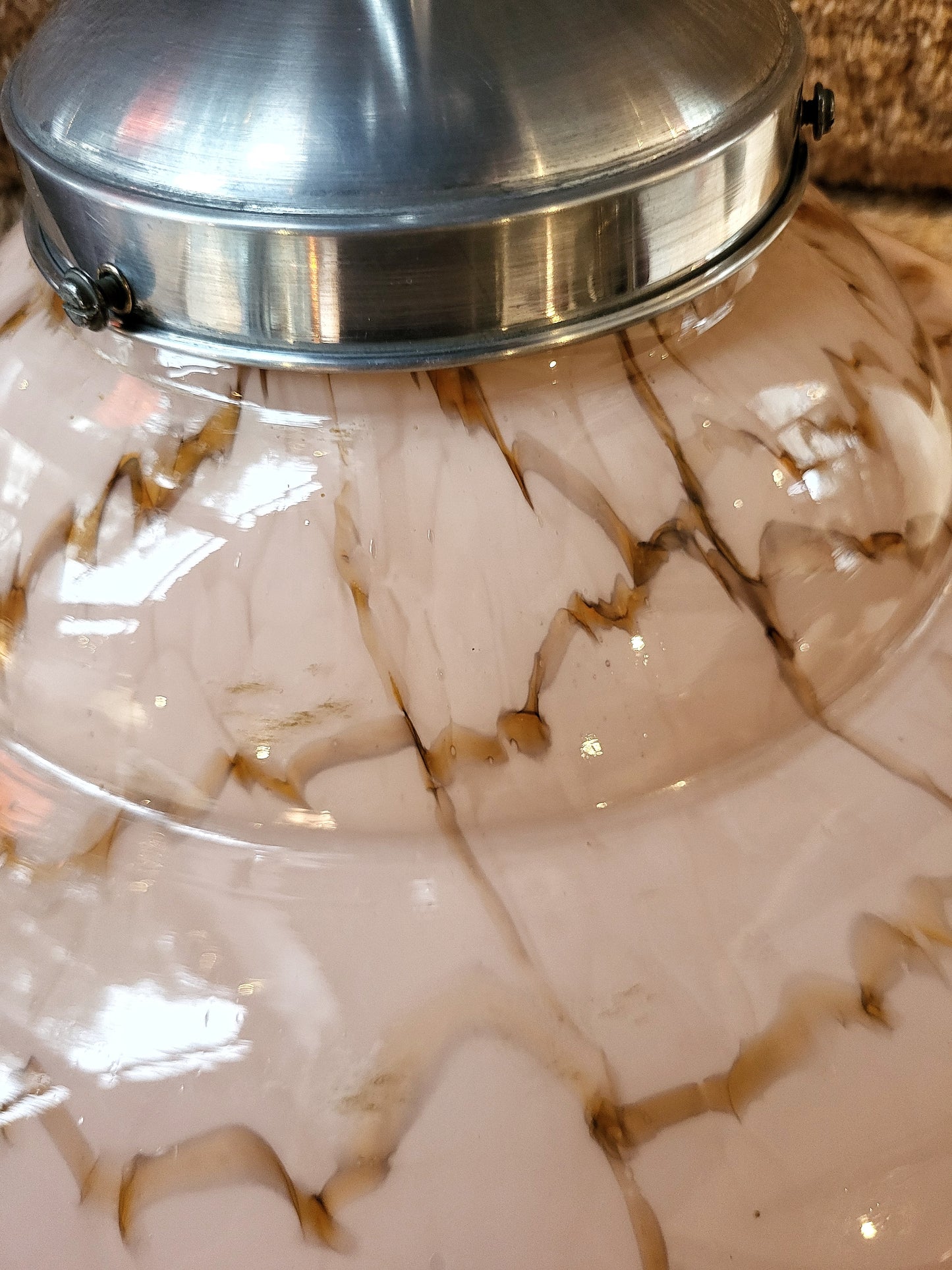 Suspension Murano marbrée rose