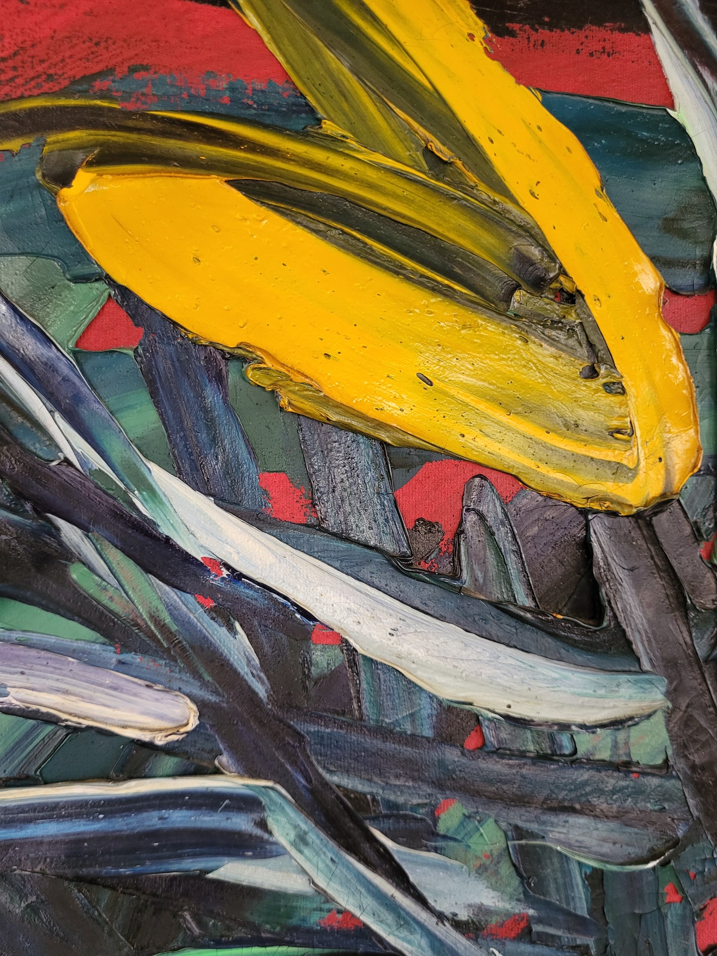 Toile semi-abstraite années 80