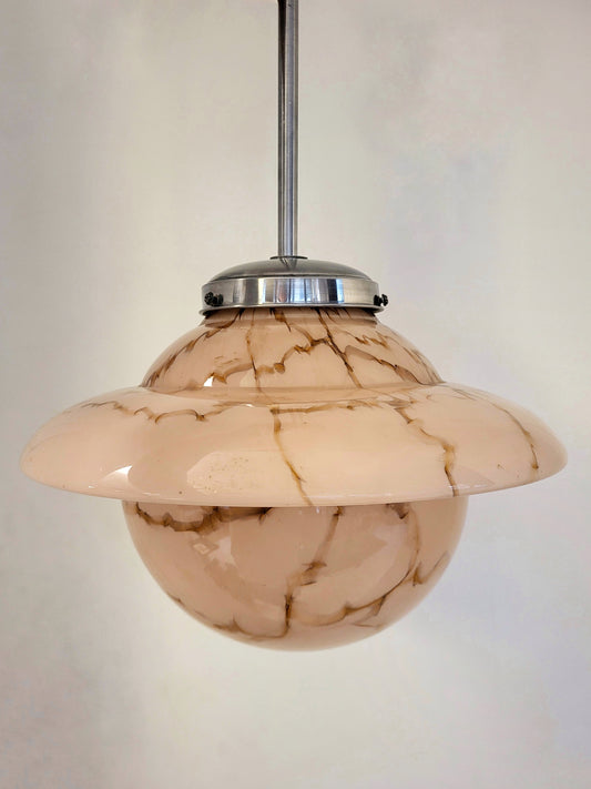 Suspension Murano marbrée rose