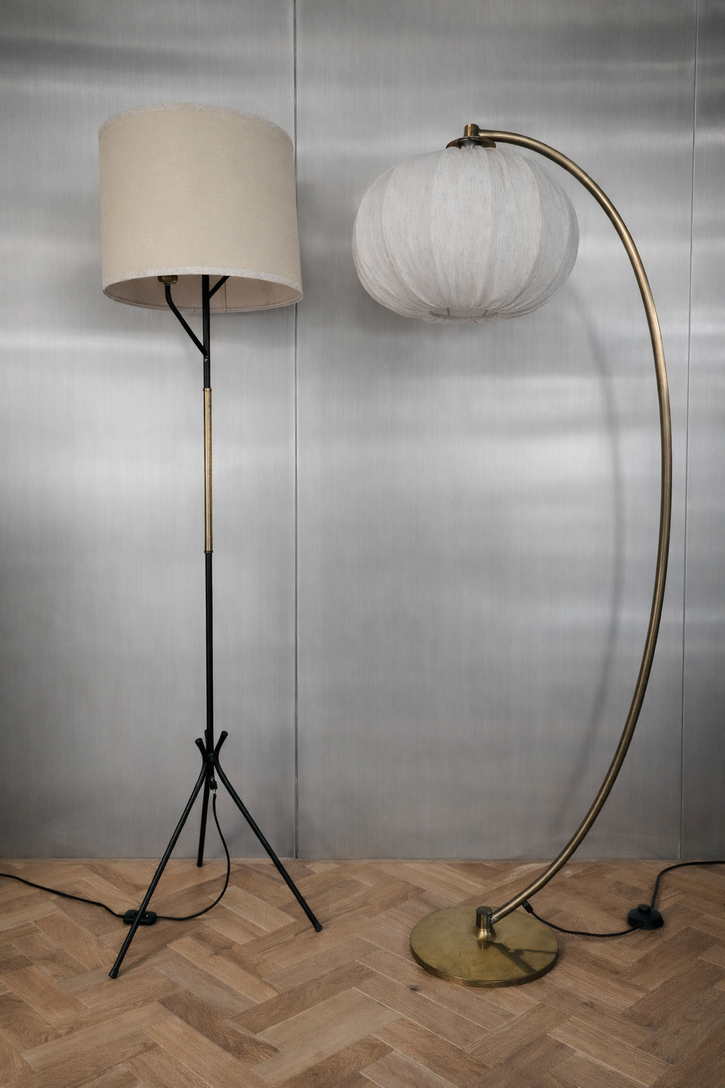 Lampe de sol double lumière