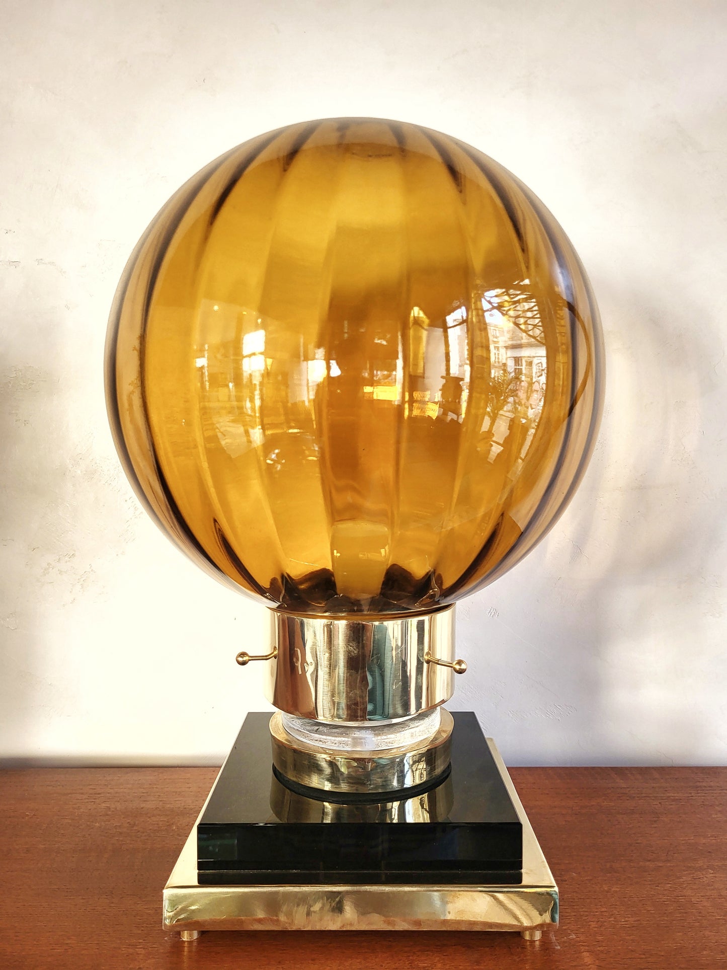 Lampe de Gino Vistosi, verre ambré