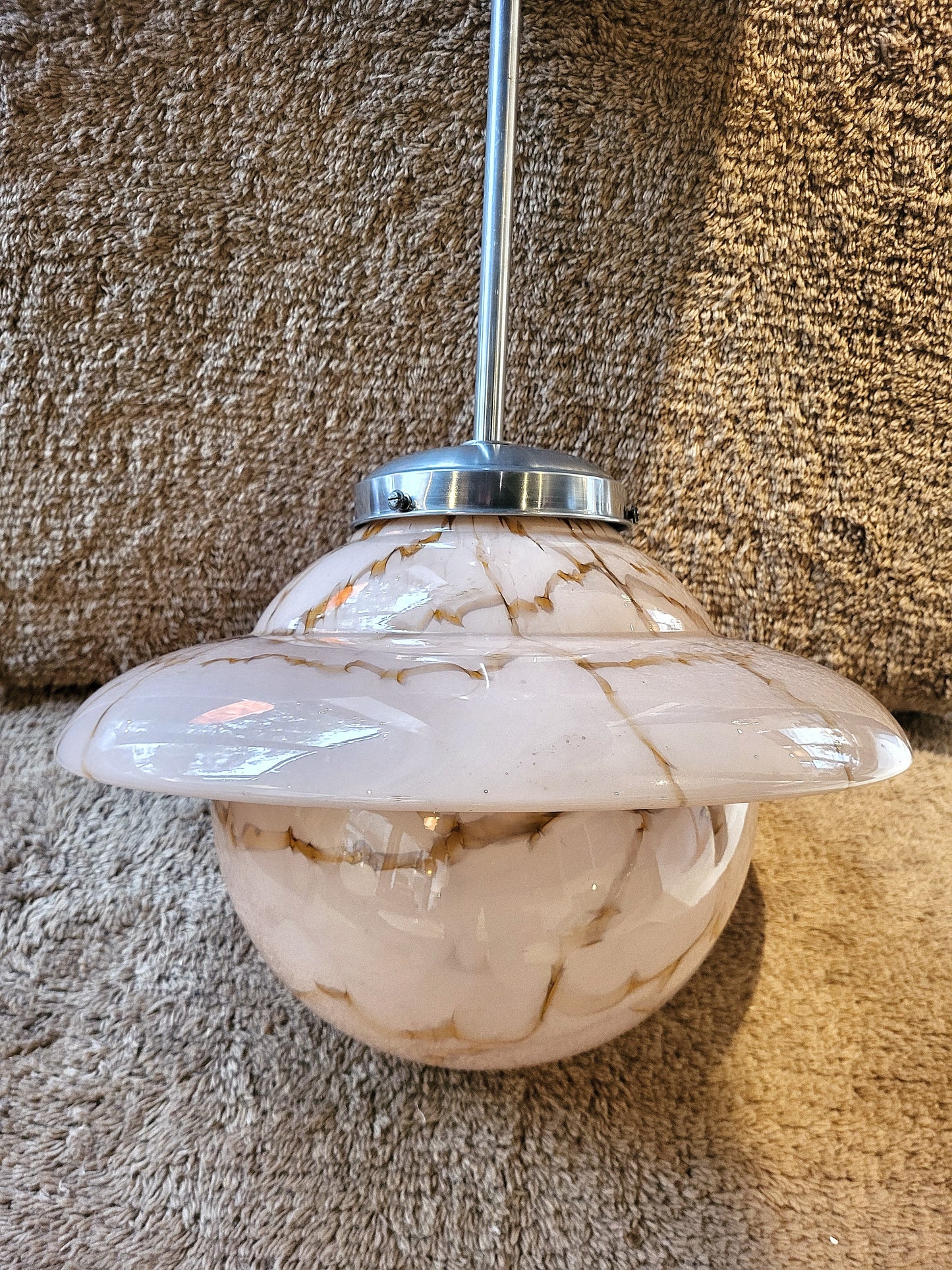 Suspension Murano marbrée rose