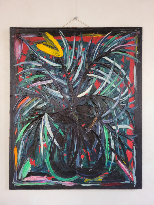 Toile semi-abstraite années 80